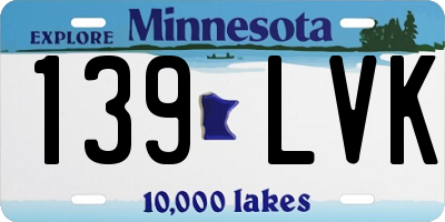 MN license plate 139LVK