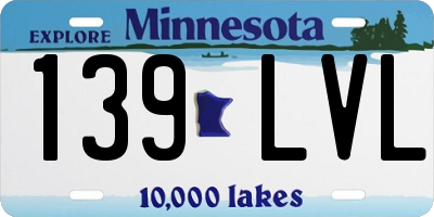 MN license plate 139LVL