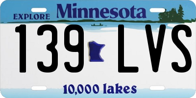 MN license plate 139LVS