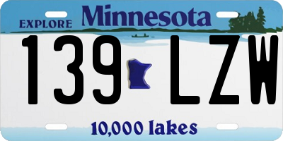 MN license plate 139LZW