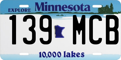 MN license plate 139MCB