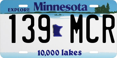 MN license plate 139MCR