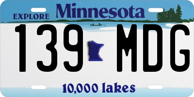 MN license plate 139MDG