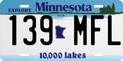 MN license plate 139MFL
