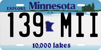 MN license plate 139MII