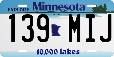 MN license plate 139MIJ