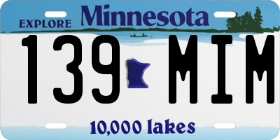MN license plate 139MIM