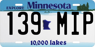MN license plate 139MIP