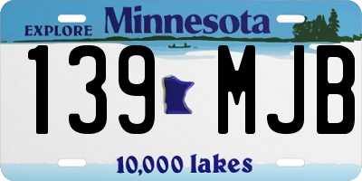 MN license plate 139MJB