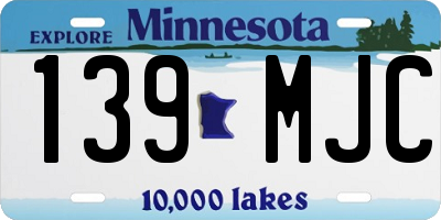 MN license plate 139MJC