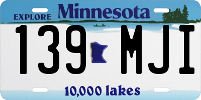 MN license plate 139MJI