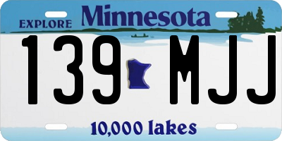 MN license plate 139MJJ