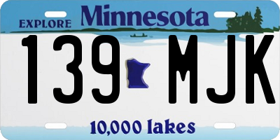 MN license plate 139MJK