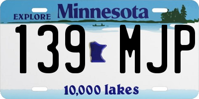 MN license plate 139MJP