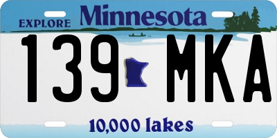 MN license plate 139MKA