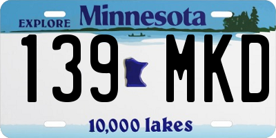MN license plate 139MKD
