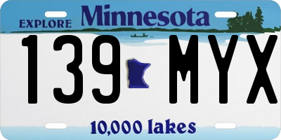 MN license plate 139MYX