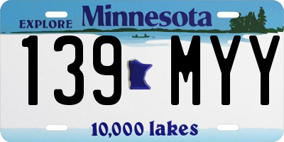 MN license plate 139MYY