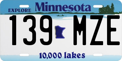 MN license plate 139MZE
