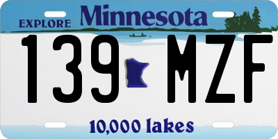 MN license plate 139MZF