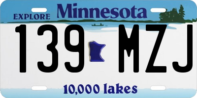 MN license plate 139MZJ