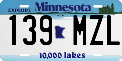 MN license plate 139MZL