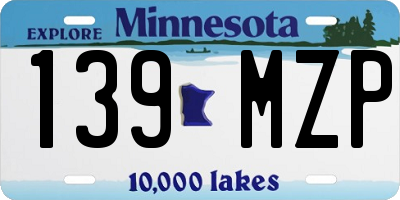 MN license plate 139MZP