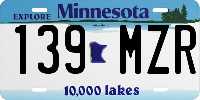 MN license plate 139MZR
