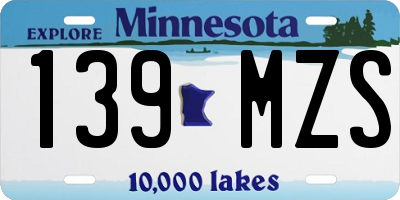 MN license plate 139MZS