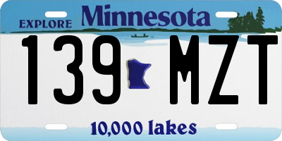 MN license plate 139MZT
