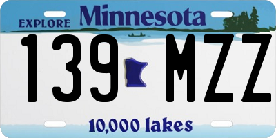 MN license plate 139MZZ