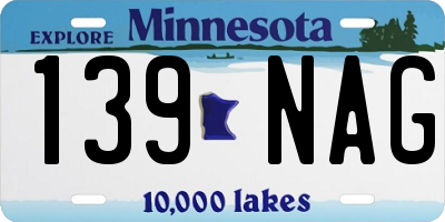 MN license plate 139NAG