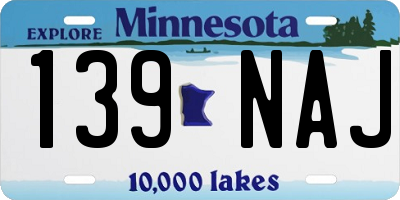 MN license plate 139NAJ