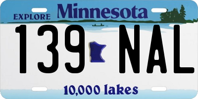 MN license plate 139NAL