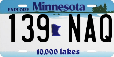 MN license plate 139NAQ