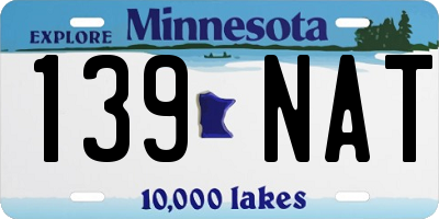 MN license plate 139NAT