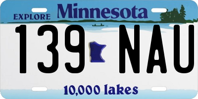 MN license plate 139NAU