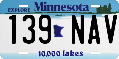 MN license plate 139NAV