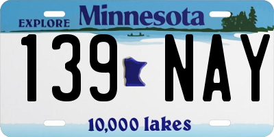 MN license plate 139NAY
