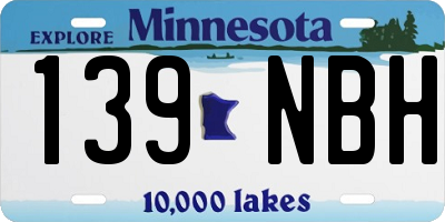MN license plate 139NBH