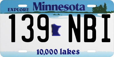 MN license plate 139NBI
