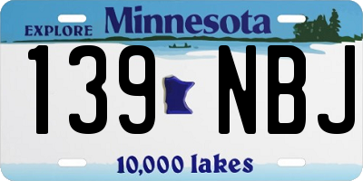 MN license plate 139NBJ