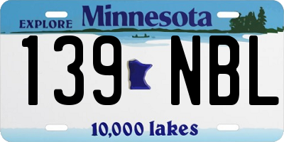 MN license plate 139NBL