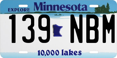 MN license plate 139NBM