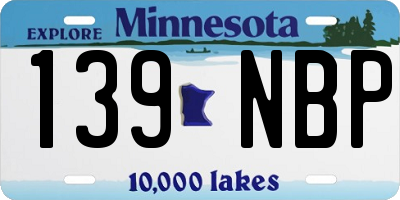 MN license plate 139NBP