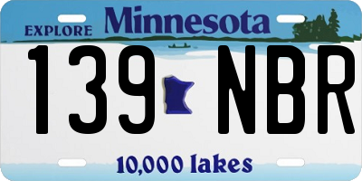 MN license plate 139NBR