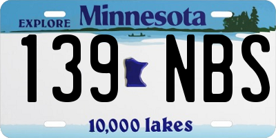 MN license plate 139NBS