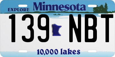 MN license plate 139NBT