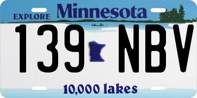 MN license plate 139NBV
