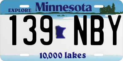 MN license plate 139NBY